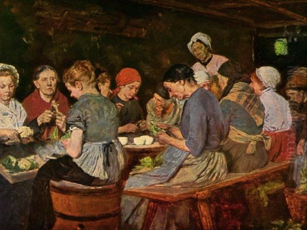 The Preserve Makers Oil Painting by Max Liebermann