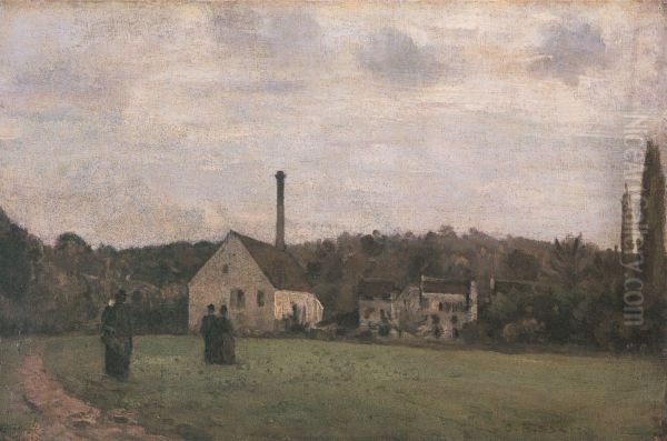 La Petite Fabrique Oil Painting by Camille Pissarro