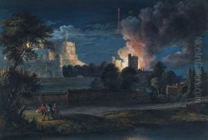 Windsor Castle from Datchet Lane on a rejoicing night, 1768 Windsor Castle from Datchet Lane on a rejoicing night, 1768