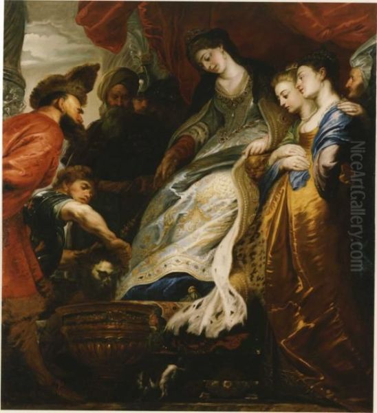 Tomyris and Cyrus (Herodotus, Historiae I.205-214) Oil Painting by Peter Paul Rubens