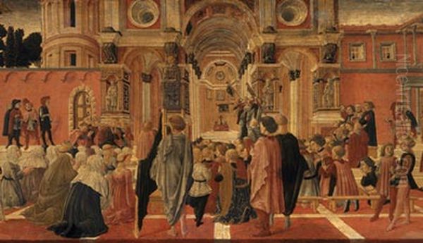 Saint Bernardino Preaching Oil Painting by Francesco di Giorgio