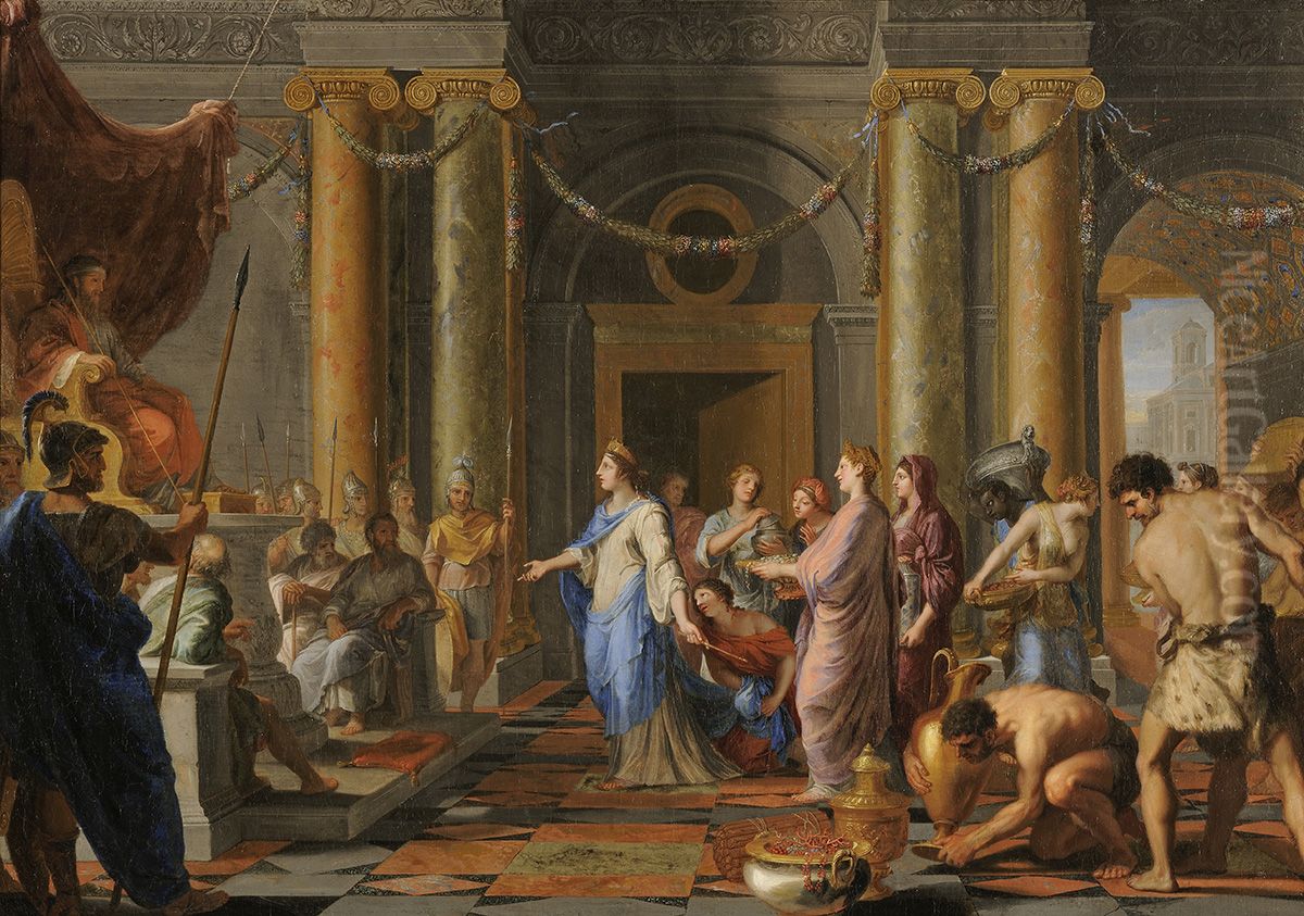 Salomon recevant la reine de Saba Oil Painting by Jacques Stella