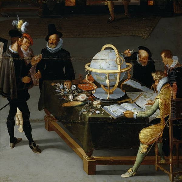 The Geographer and the Naturalist Oil Painting by Hieronymous Francken II