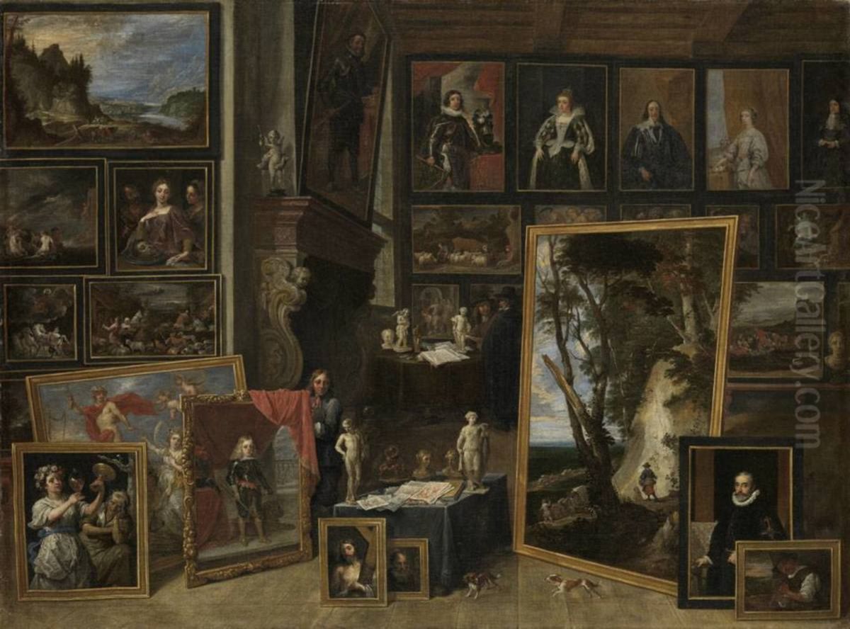 The Gallery of Archduke Leopold in Brussels (II) Oil Painting by David Teniers the Younger