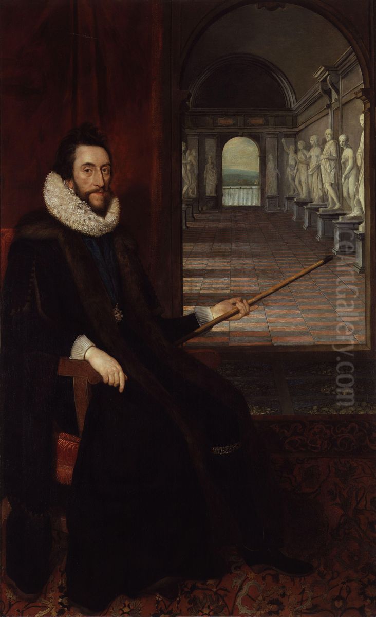 Portrait of Thomas Howard, 14th Earl of Arundel (1585-1646) Oil Painting by Daniel Mijtens