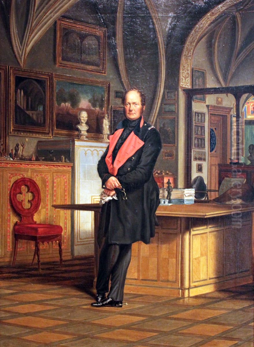 Frederick William IV in his Study Oil Painting by Franz Kruger