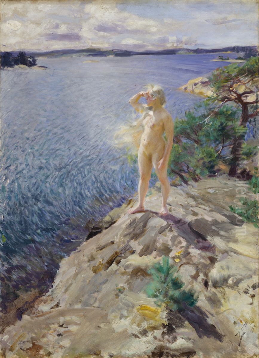 In the Skerries Oil Painting by Anders Zorn