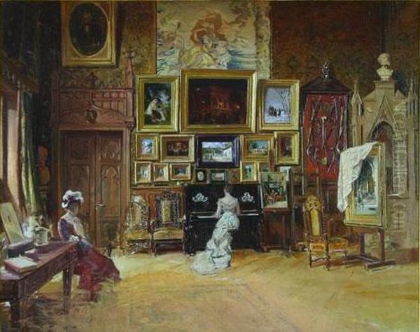 Atelierul din Paris al artistului// Primul atelier al pictorului la Paris Oil Painting by Theodor Aman