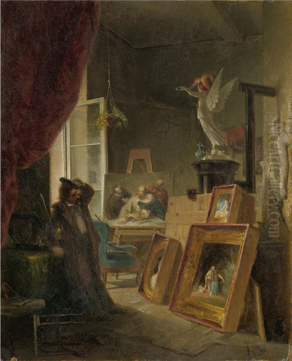 The history painter Oil Painting by Carl Spitzweg