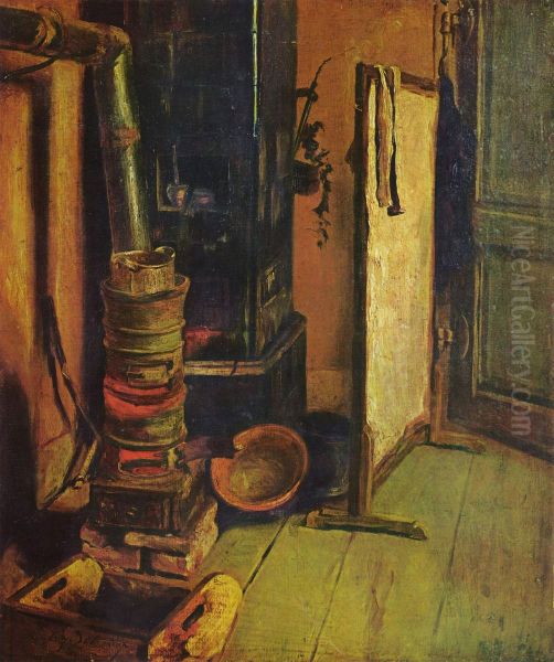 Eine Ecke des Ateliers Oil Painting by Eugene Delacroix