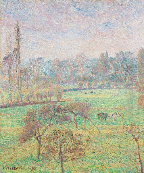 Matin, automne, Eragny Oil Painting by Camille Pissarro