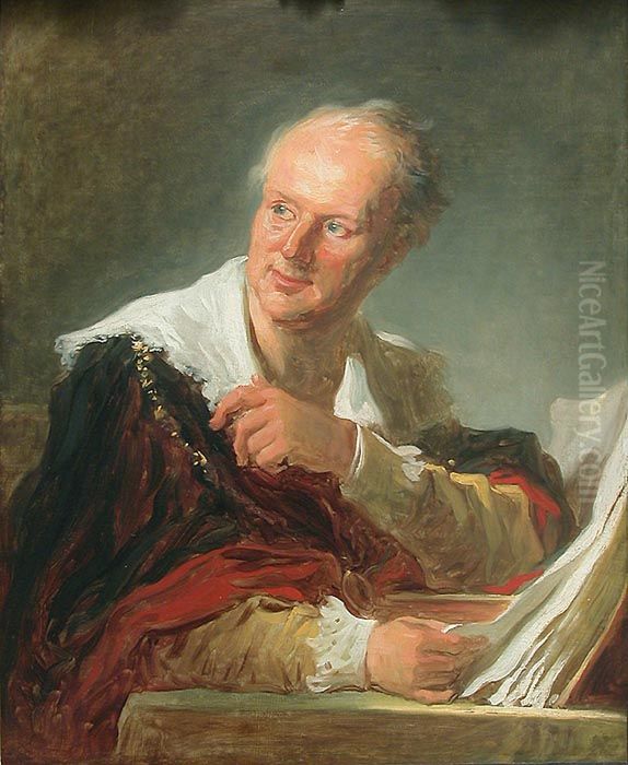 Figure de fantaisie autrefois designee a tort comme Denis Diderot Oil Painting by Jean-Honore Fragonard