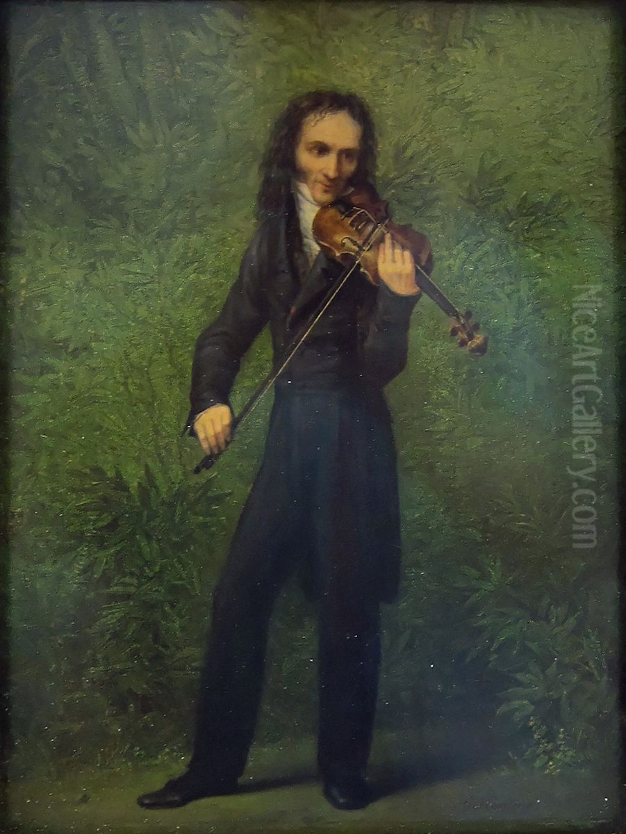 The violinist Niccolo Paganini Oil Painting by Georg Friedrich Kersting