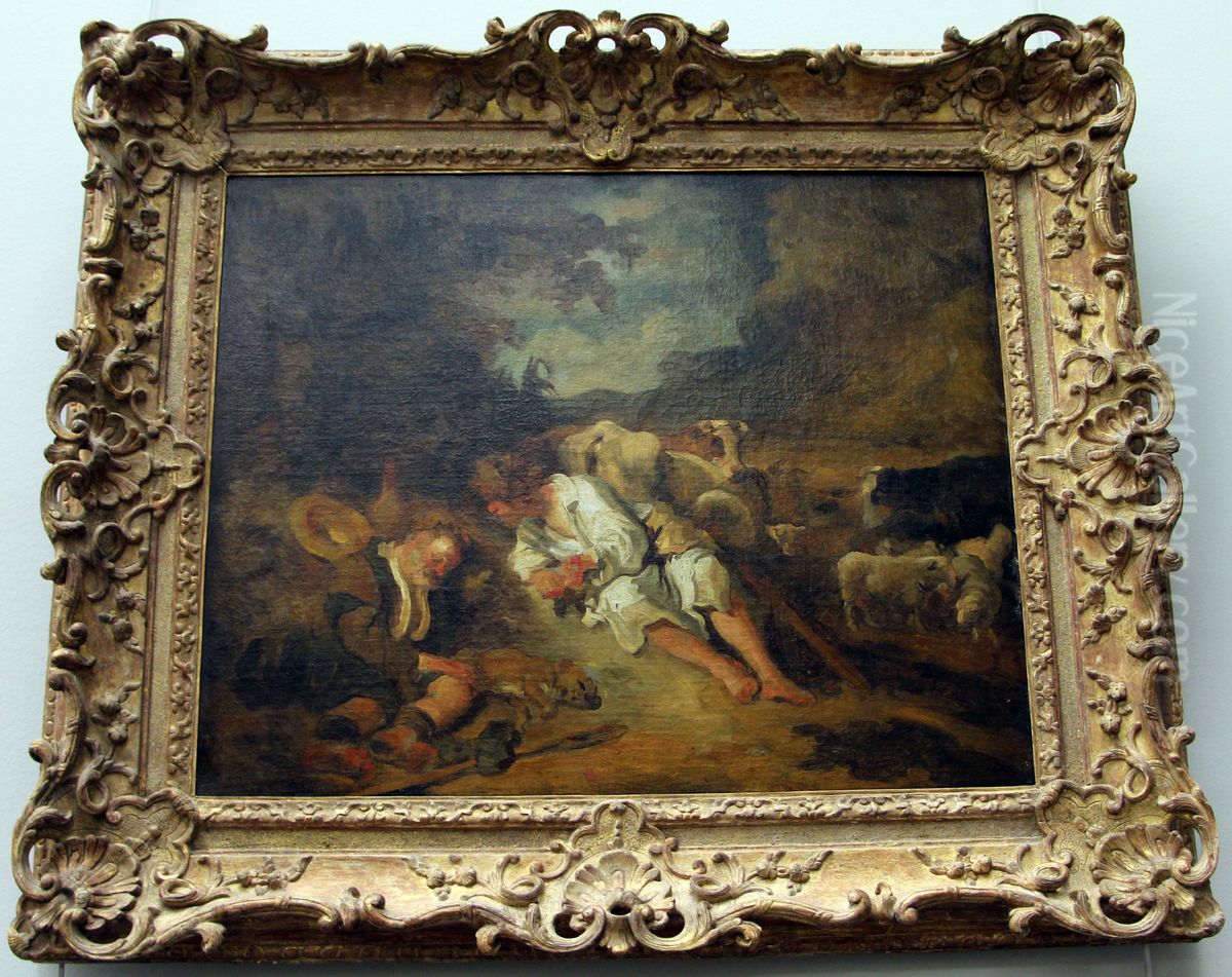 Mercurius en Argus Oil Painting by Jean-Honore Fragonard