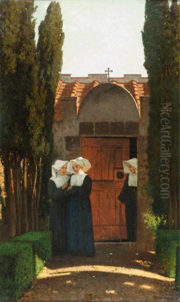 The Secrets of the Cloister Oil Painting by Vincenzo Cabianca