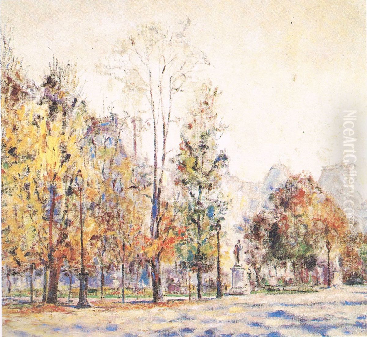 The Tuileries in Autumn Oil Painting by Pierre Thevenet