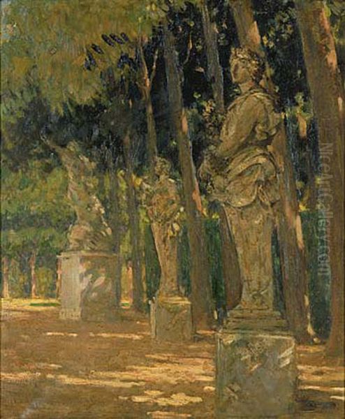 Carrefour at the End of the Tapis Vert Versailles Oil Painting by James Carroll Beckwith