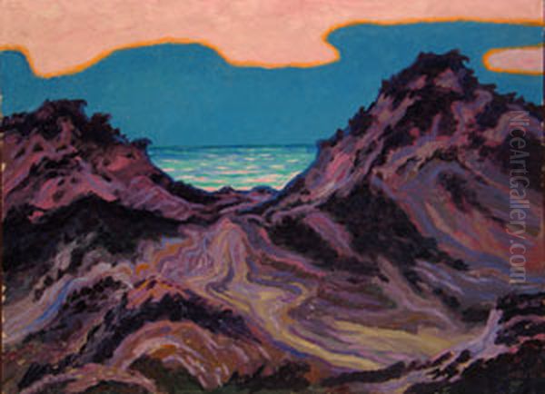 Sylt, Sunset, Dunes Oil Painting by Wenzel Hablik