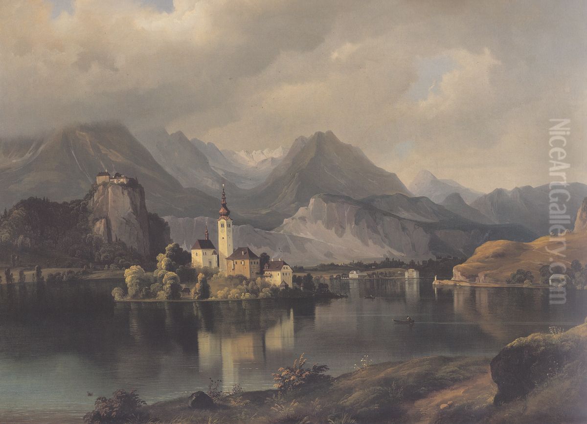 Veldeser See Oil Painting by Marko Pernhart