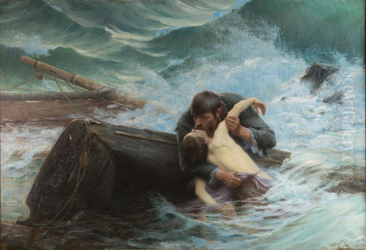 Adieu ! Oil Painting by Alfred Guillou
