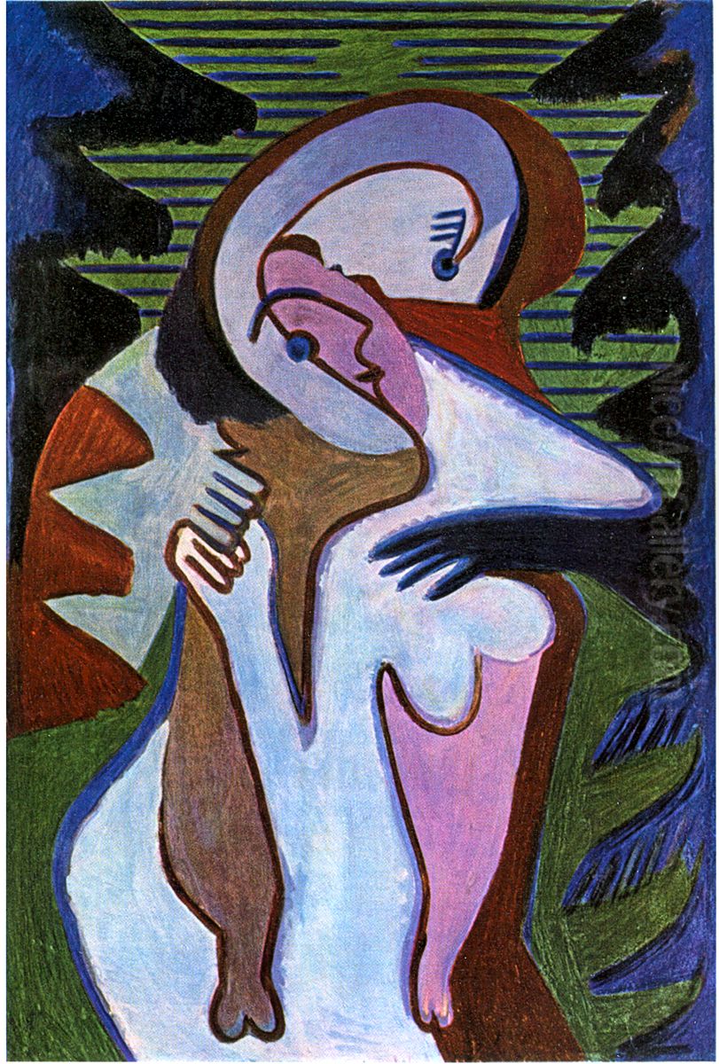 Lovers Oil Painting by Ernst Ludwig Kirchner