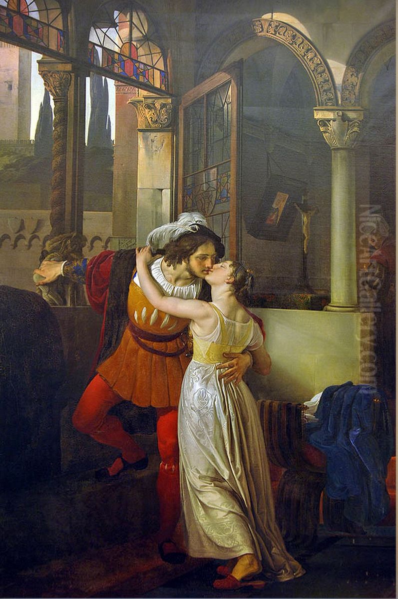 Romeo and Juliet's last kiss Oil Painting by Francesco Hayez