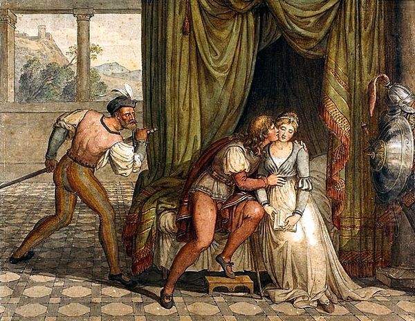 Paolo da Malatesta and Francesca da Rimini surprised by Gianciotto Malatesta Oil Painting by Joseph Anton Koch