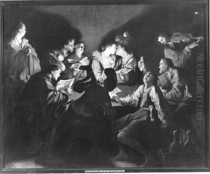 Nachtliches Konzert Oil Painting by Jean Leclerc