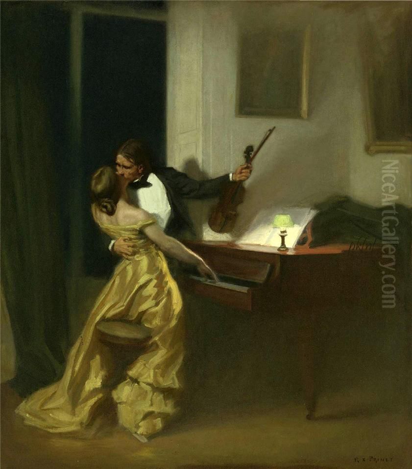 The Kreutzer Sonata Oil Painting by Rene-Xavier Prinet