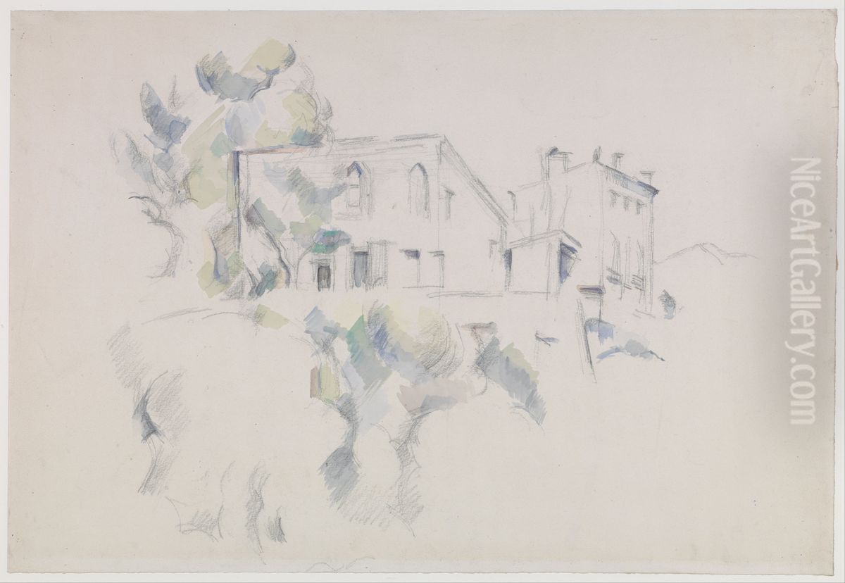 View of the Chateau Noir Oil Painting by Paul Cezanne