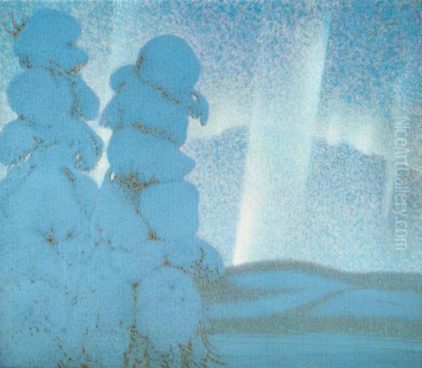 Northern Light Oil Painting by Bror Lindh