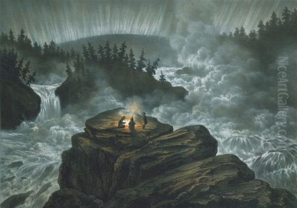 Njommelsaska i Lappland Oil Painting by Carl Svante Hallbeck
