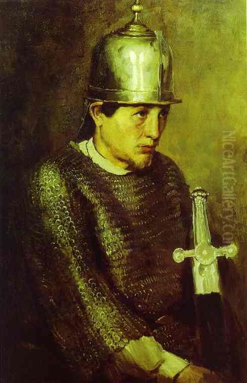 A knight Oil Painting by Viktor Vasnetsov