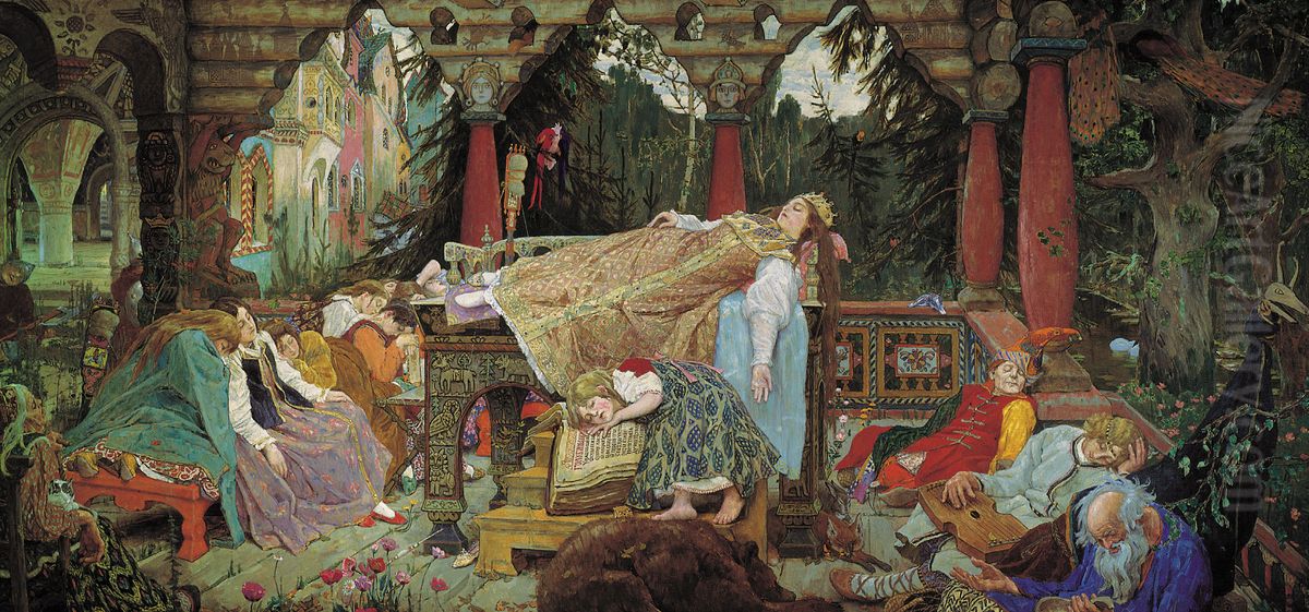 La Tsarine endormie Oil Painting by Viktor Vasnetsov