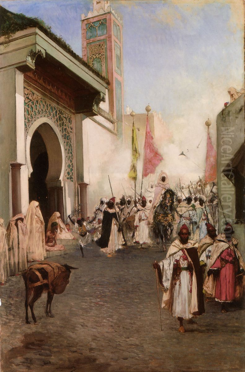 The Pasha of Tangier near the Grand Mosque Oil Painting by Jean-Joseph Benjamin-Constant