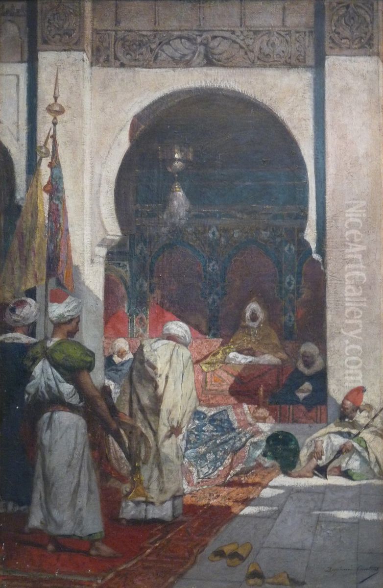 Les presents d'un pacha Oil Painting by Jean-Joseph Benjamin-Constant