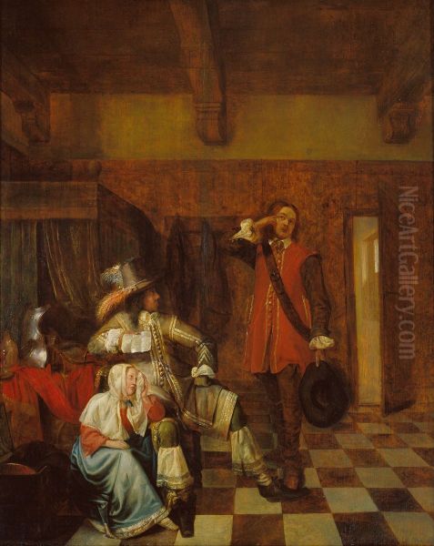 Bringer of Bad News Oil Painting by Pieter De Hooch