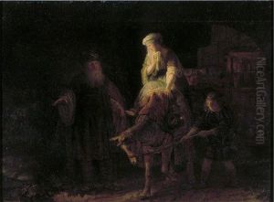 Abraham dismissing Hagar and Ishmael