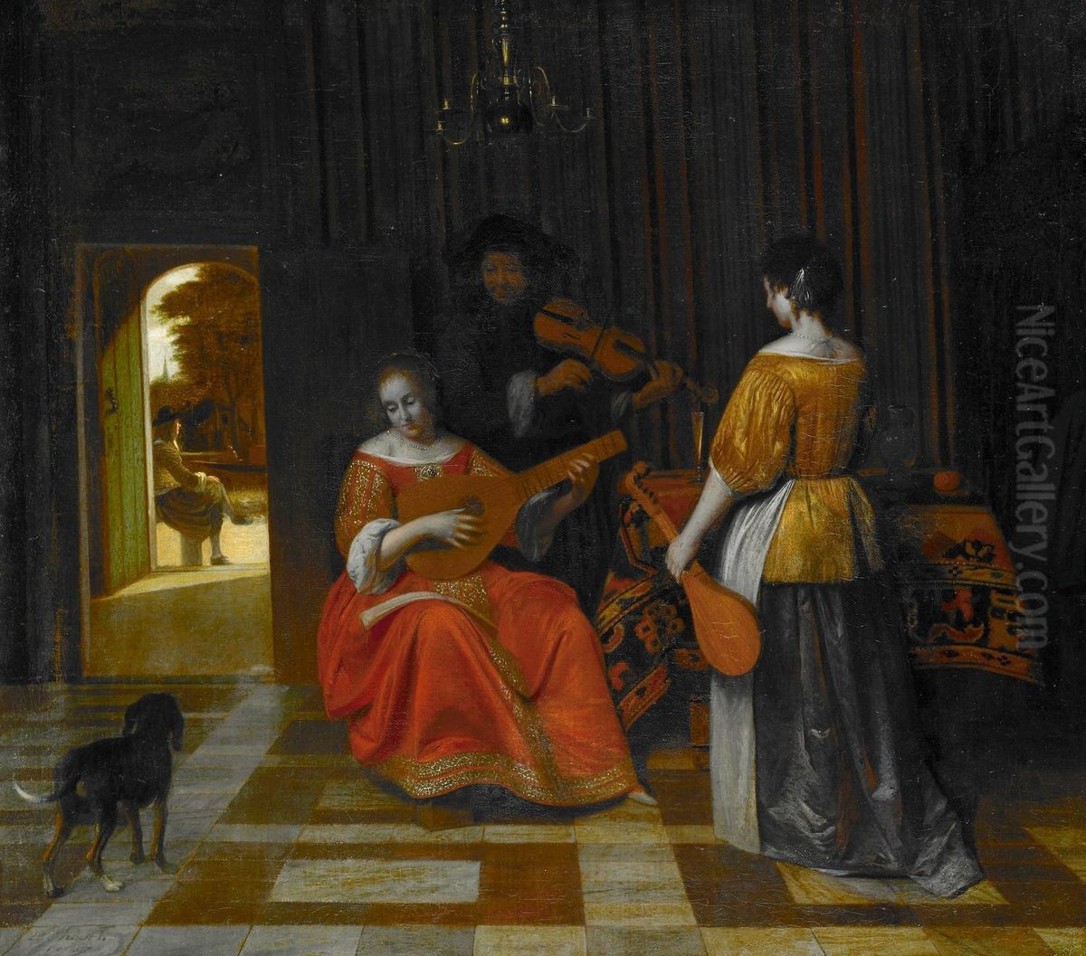 The Music Party Oil Painting by Pieter De Hooch