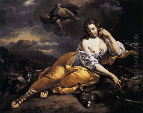 Jupiter Notices Callisto Oil Painting by Nicolaes Pieterszoon Berchem