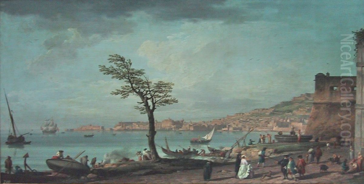 View of Naples Oil Painting by Joseph Vernet