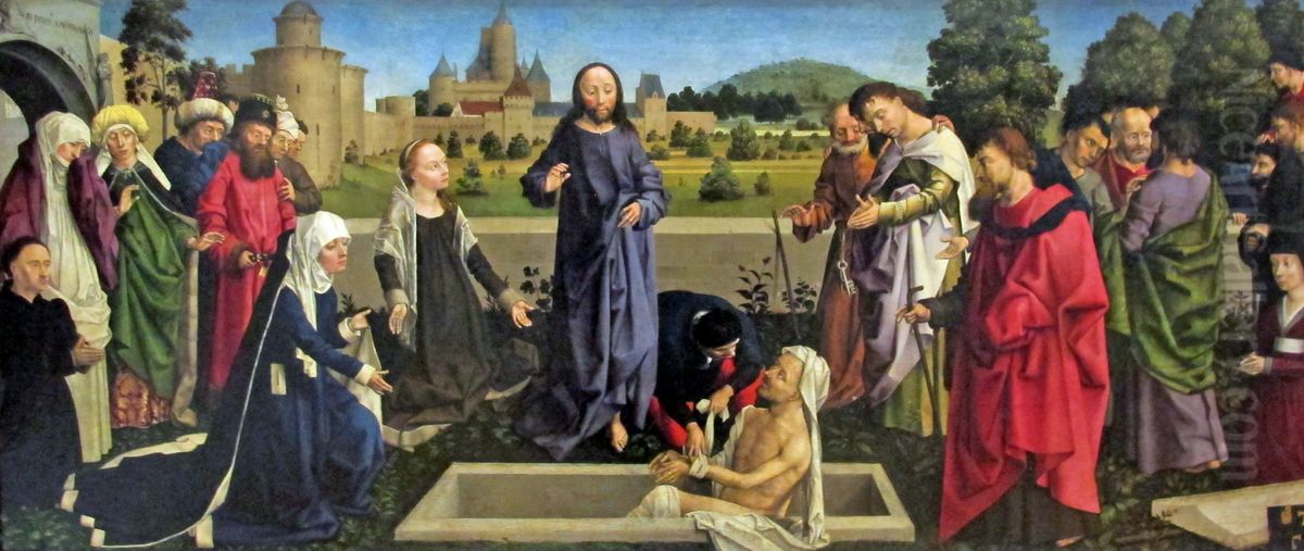 Resurrection of Lazarus Oil Painting by Coetivy Master Resurrection of Lazarus Oil Painting by Coetivy Master