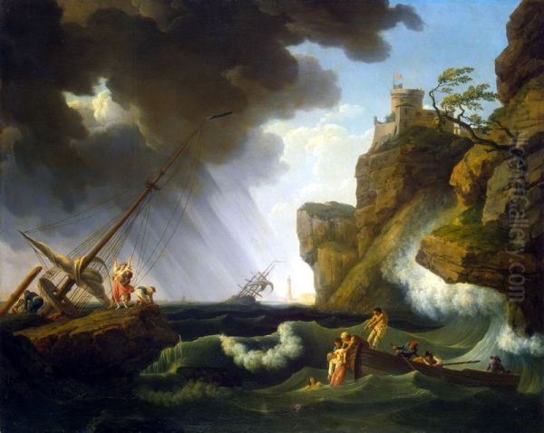 Shipwreck Oil Painting by Joseph Vernet