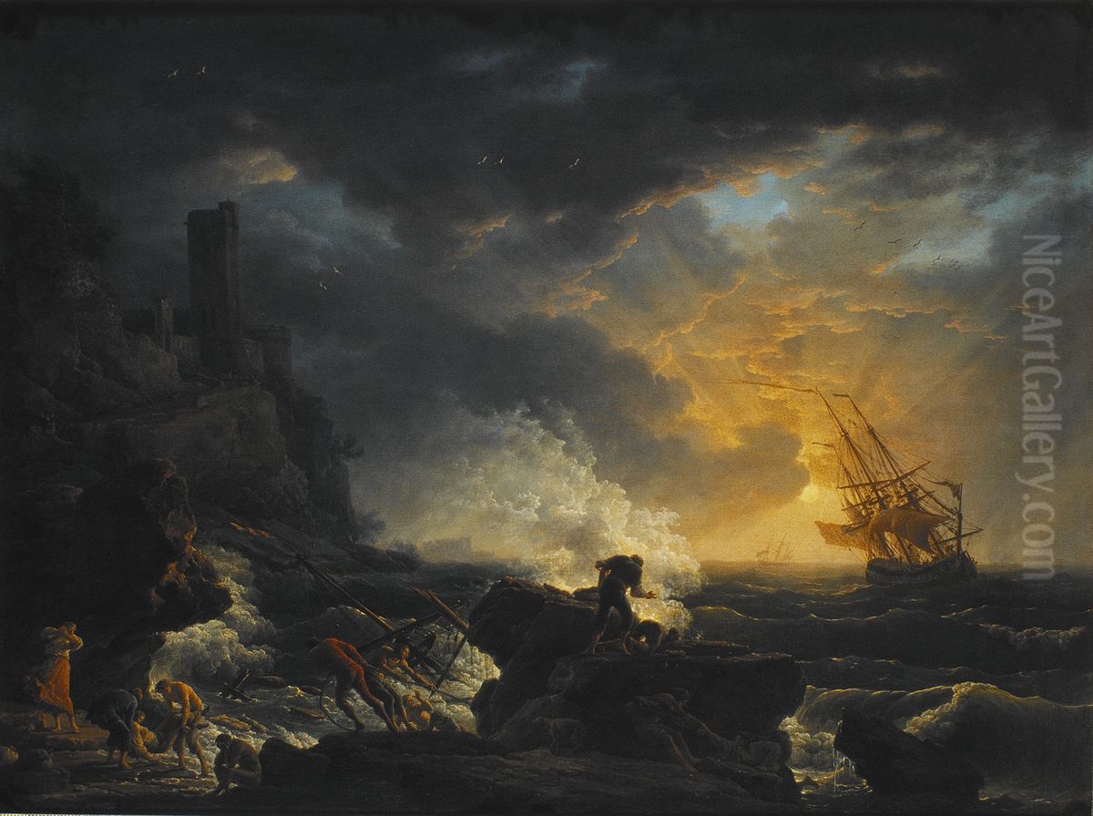 Shipwreck Oil Painting by Joseph Vernet