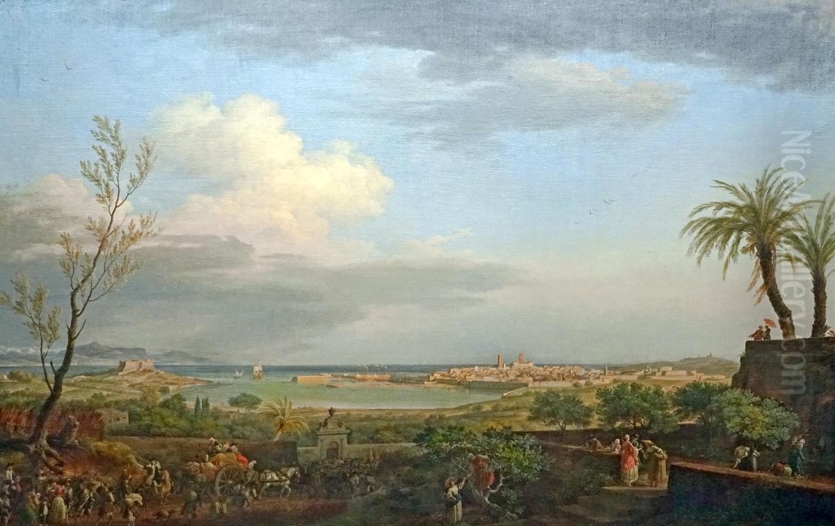 View of Antibes Oil Painting by Joseph Vernet