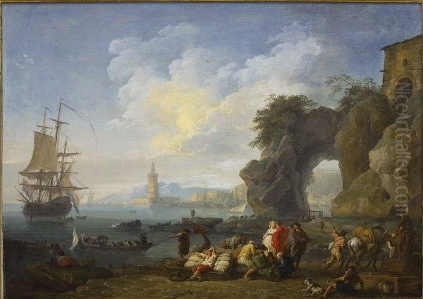 View of Posillipo near Naples Oil Painting by Joseph Vernet
