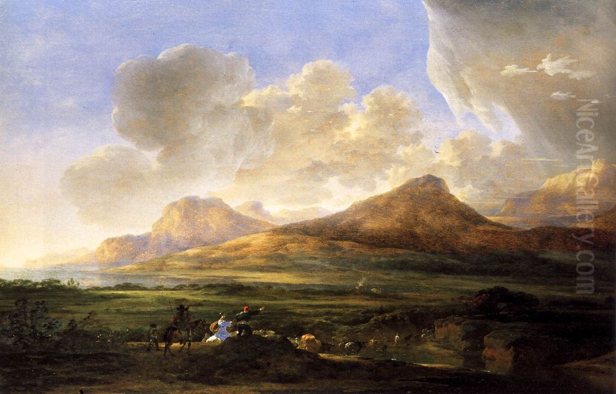 River Bank with Herdsmen Oil Painting by Jan Asselijn