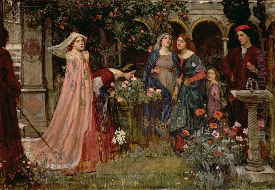 The Enchanted Garden Oil Painting by John William Waterhouse