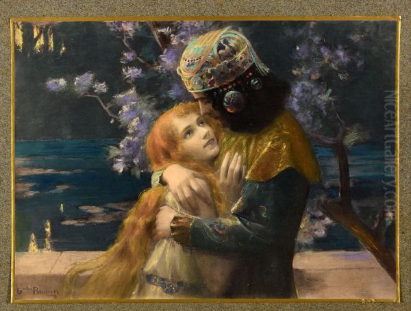 Elsa et Lohengrin Oil Painting by Gaston Bussiere