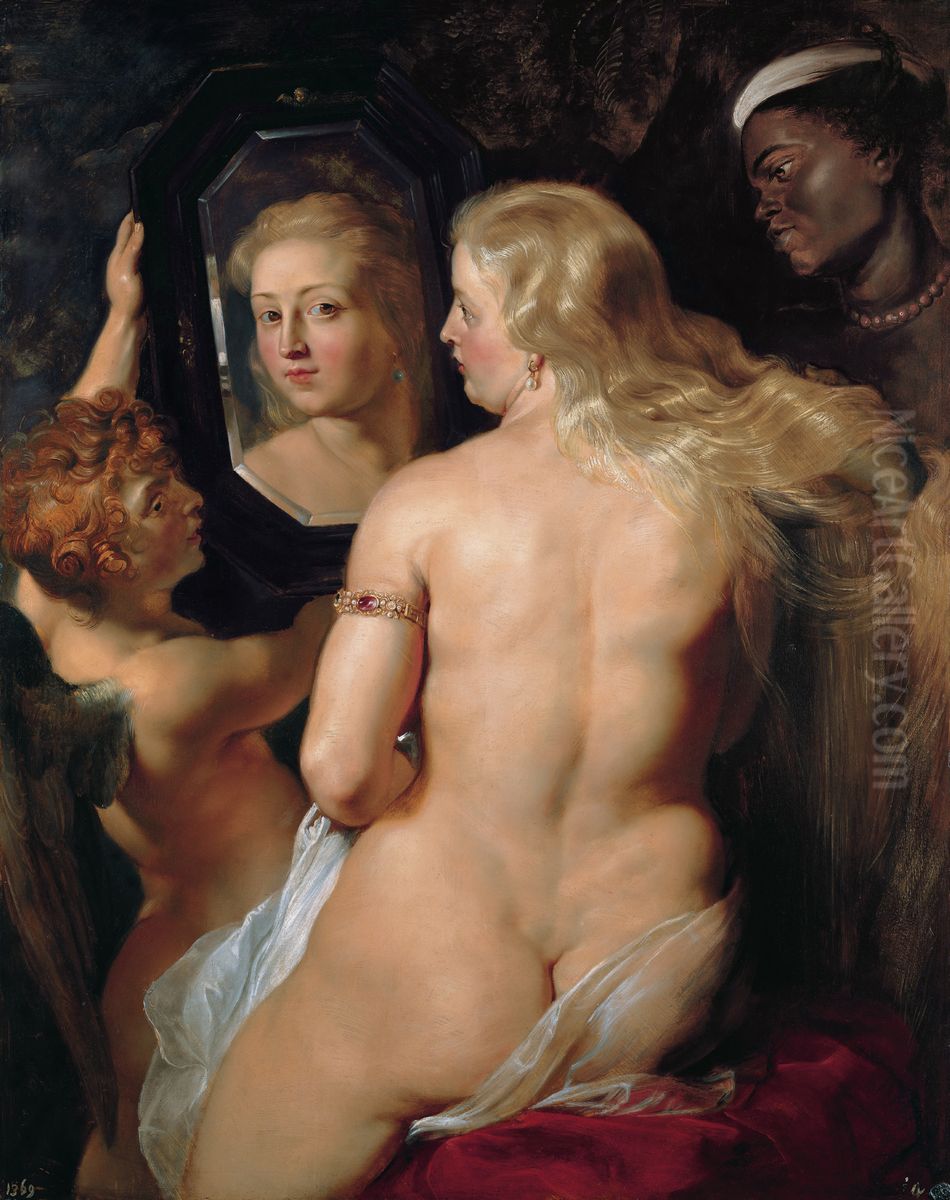 Venus in Front of the Mirror Oil Painting by (studio of) Rubens, Peter Paul